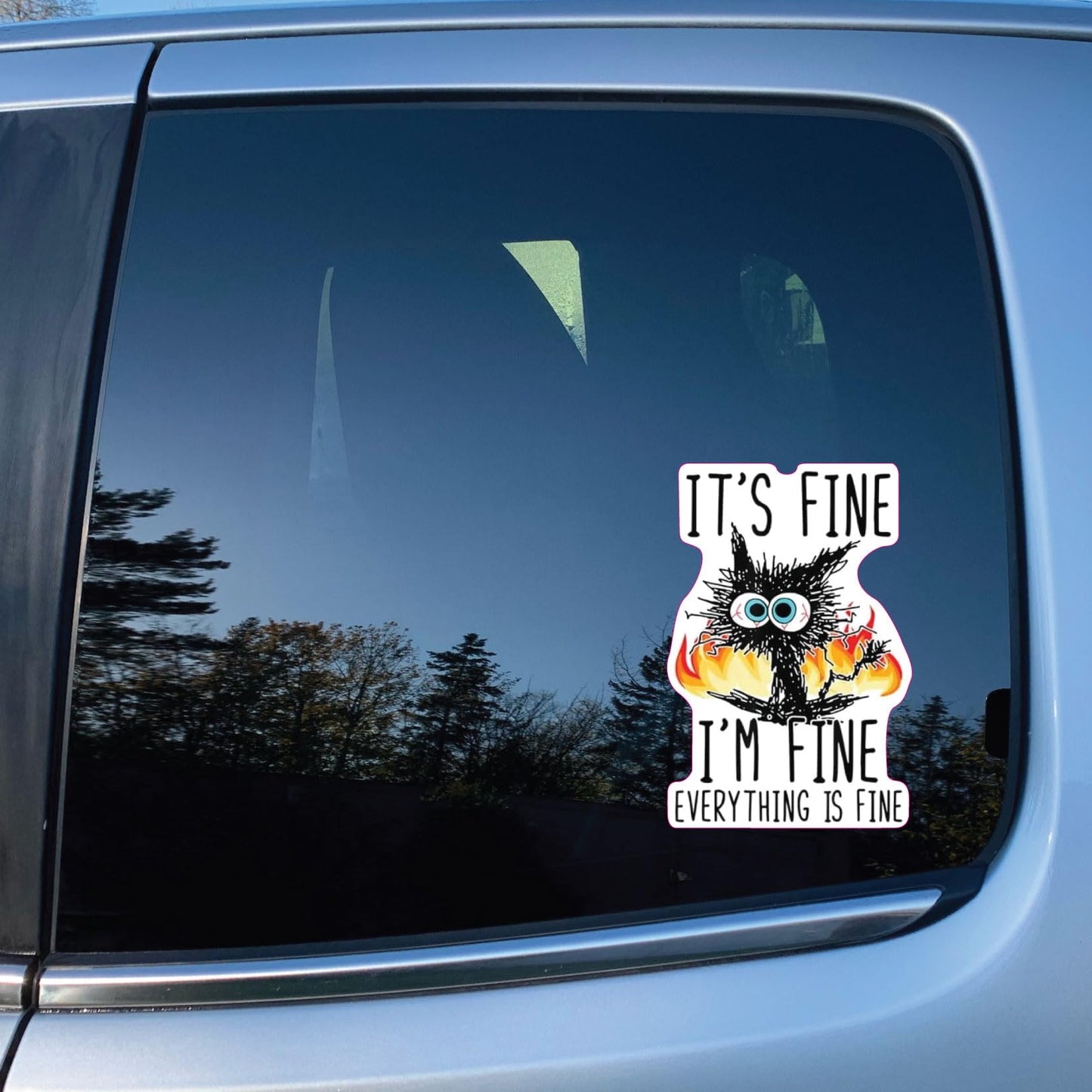 3  inch It's Fine I'm Fine Everything is Fine Sticker Vinyl Stickers, Laptop Decal, Water Bottle Sticker, Car Decal, Skateboard Stickers, Funny Stickers, Small Gift