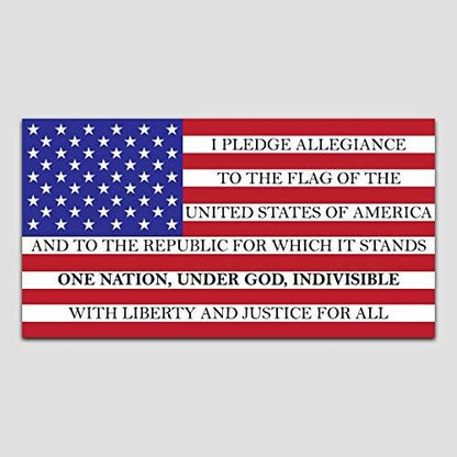 American Flag Decal Sticker Vinyl | American Flag Pledge of Allegiance Vinyl | Premium Quality | 6" X 3"