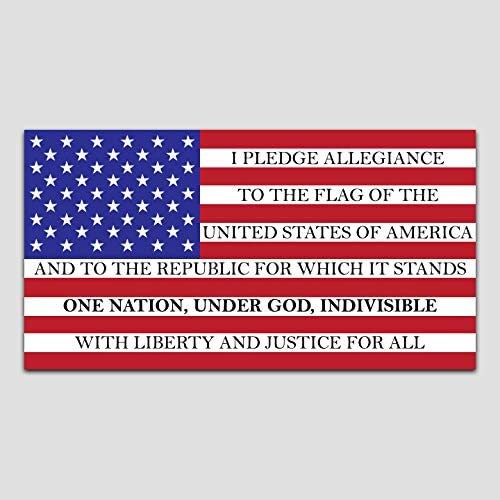 American Flag Decal Sticker Vinyl | American Flag Pledge of Allegiance Vinyl | Premium Quality | 6" X 3"