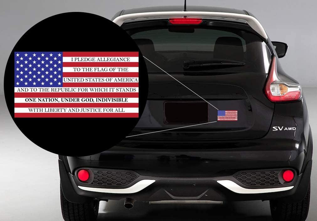 American Flag Decal Sticker Vinyl | American Flag Pledge of Allegiance Vinyl | Premium Quality | 6" X 3"